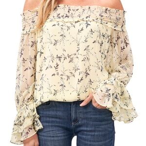 NWT CeCe Wisteria Off the Shoulder Blouse